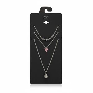 NWT AREA STARS Women’s 14K White Gold Plated Necklace Trio